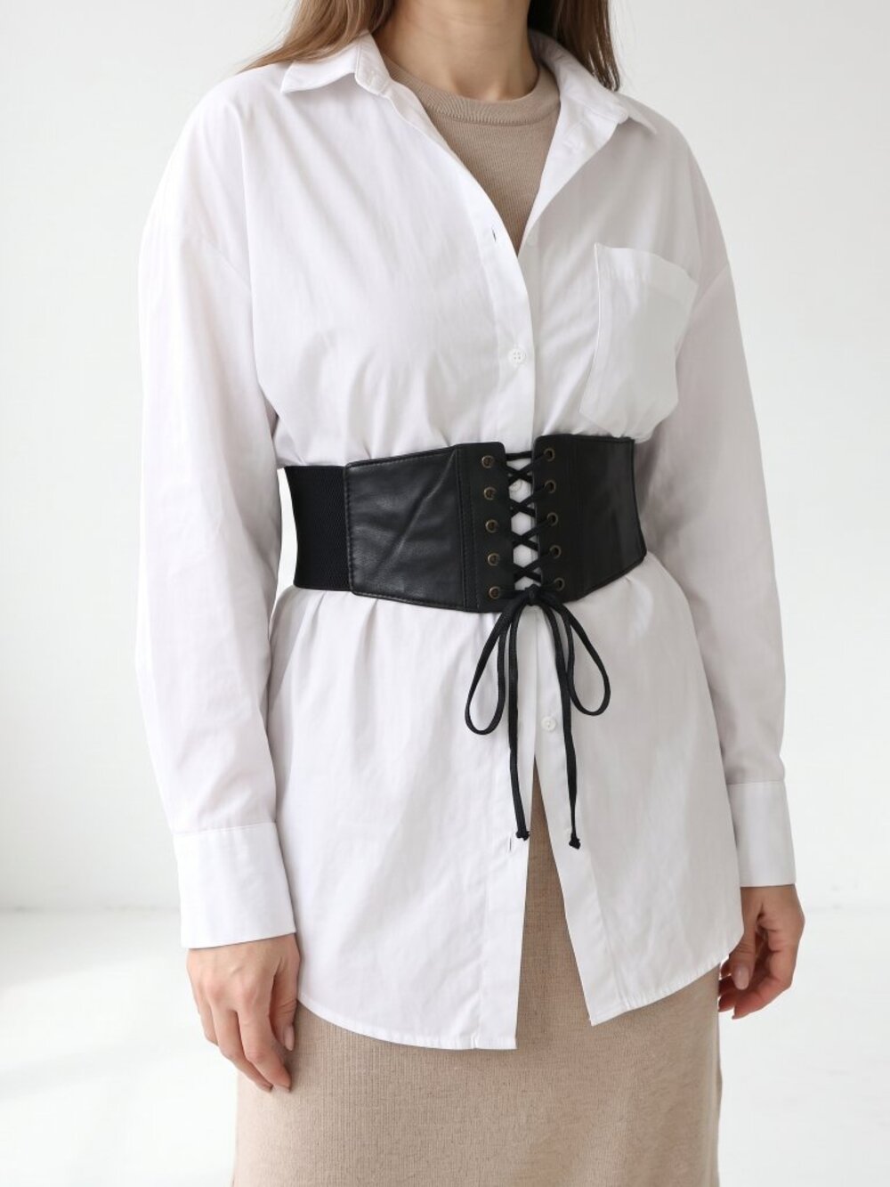 *Suzy Shier Women's Wide Elastic Corset Belt
